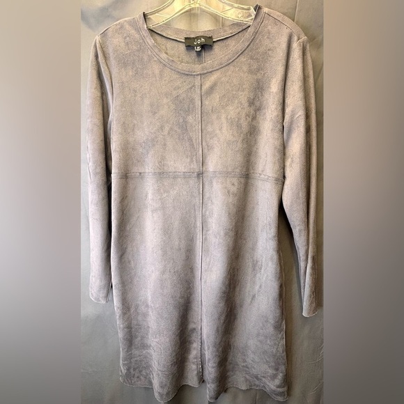 Anthropologie Dresses & Skirts - Anthropologie JOH Grey Aurora Faux Suede Stretch Shift Dress Size Medium